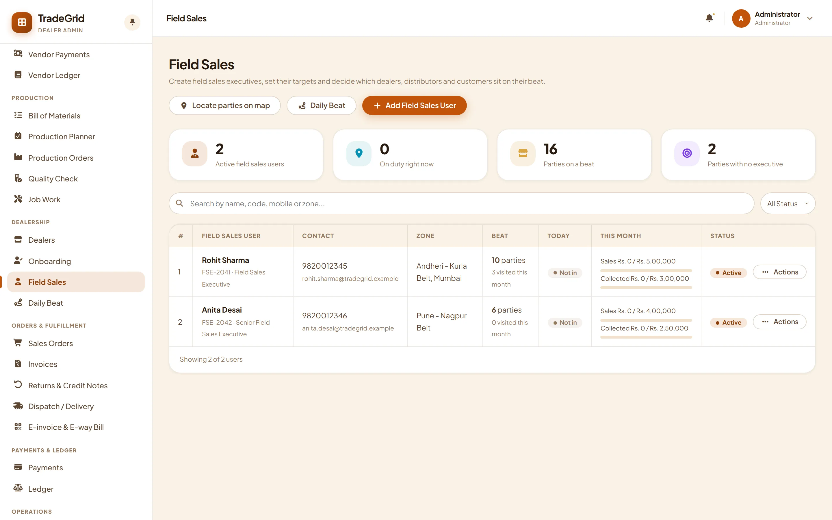 Field sales team overview